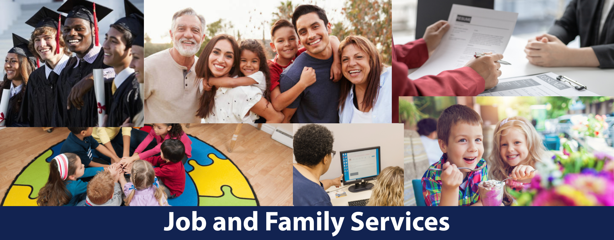 Job and Family Services photo collage
